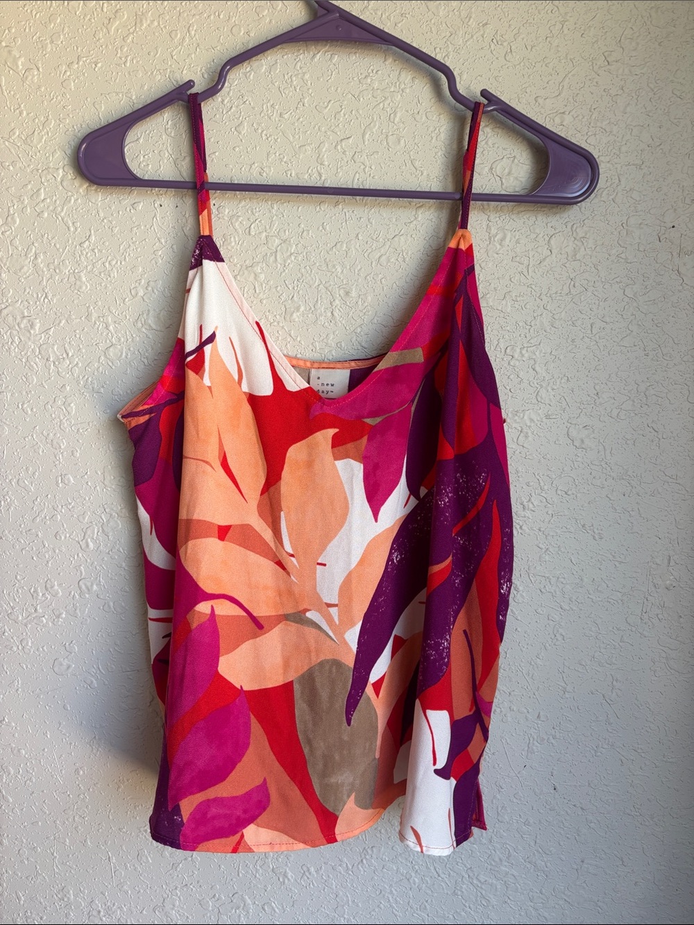 a new day Floral Spaghetti-Strap Camisole - Pink, Purple, Orange, Cream